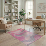 Pink Fluid Pink Wave Abstract Area Rug