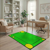 Vibrant Green Area Rug with Yellow Circles