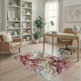 Ethereal Rose Fluid Abstract Area Rug