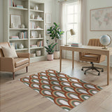 Earth Tone Arched Geometric Area Rug
