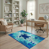Mosaic Sea Turtle Coral Reef Area Rug