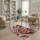 Luxe Pink Marble Swirl Area Rug