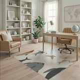 Abstract Striped Fish Coastal Area Rug