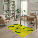 Vibrant Yellow Green Banana Fruit Area Rug