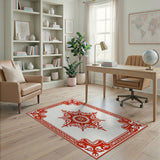 Red Ornate Star Medallion Persian Area Rug