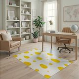 Whimsical Yellow Egg Dot Area Rug