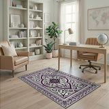 Traditional Persian Elegant Purple Persian Medallion Rug