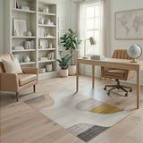 Abstract Wavy Beige Area Rug