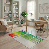 Multi-color and Patterns Vibrant Multi-Color Stripe Geometric Area Rug
