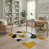 Bold Orange Geometric Abstract Geometric Modern Area Rug