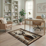 Majestic Buck Deer Southwestern Area Rug