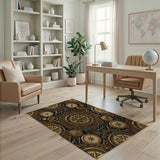 Golden Compass Medallion Area Rug