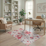 Vintage Pink Peony Floral Floral Vintage Area Rug
