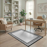 Grey Heritage Tribal Knot Border Rug