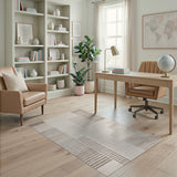 Beige and Neutral Modern Beige Geometric Abstract Area Rug