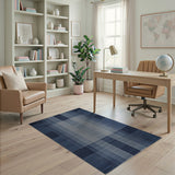 Blue and Teal Modern Blue Vertical Stripe Area Rug