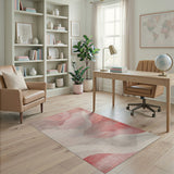 Blush Pink Abstract Wave Area Rug