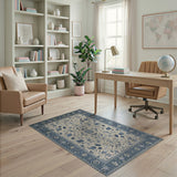 Indigo Floral Persian Area Rug