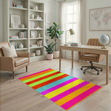 Vibrant Striped Multi-Color Area Rug
