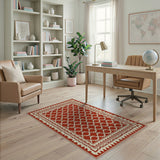 Red Diamond Lattice Southwestern Area Rug