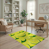 Zesty Yellow Lemon Slices Area Rug
