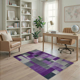 Purple Grey Geometric Modern Geometric Modern Area Rug