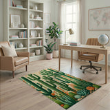 Vibrant Desert Cacti Succulents Area Rug