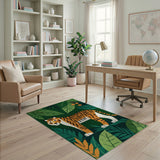 Playful Cartoon Jungle Tiger Area Rug