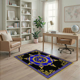 Royal Blue and Gold Medallion Persian Area Rug