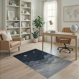 Starry Night Sky Blue Area Rug