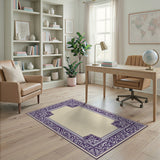Traditional Persian Purple Ornate Floral Border Area Rug