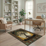 Mystical Tree of Life Rug with Celtic Tribal Borders