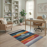 Radiant Sunburst Stripe Area Rug