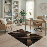 Bronze Layered Geometric Area Rug
