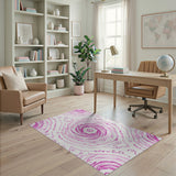Pink Swirl Abstract Pink Area Rug