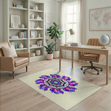 Vibrant Pink Purple Mandala Geometric Area Rug