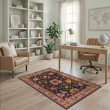 Vibrant Persian Floral Birds Area Rug