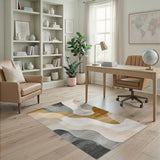 Beige Neutral Flowing Abstract Area Rug