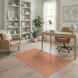 Orange Bold Orange Geometric Maze Area Rug