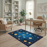 Cosmic Planets Kids Area Rug