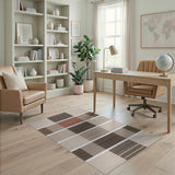 Geometric Modern Brown Tan Striped Geometric Area Rug