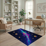 Neon Cosmic Nebula Area Rug