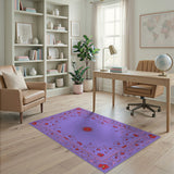 Purple Floral Border Vintage Area Rug