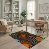 Vibrant Multi-Color Tribal Circle Area Rug