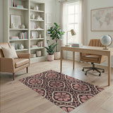 Pink Floral Lattice Persian Area Rug