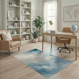 Ethereal Blue Teal Cloud Layers Area Rug