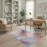 Dreamy Pastel Clouds Hearts Area Rug