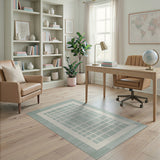 Teal Lattice Grid Area Rug