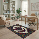 Ornate Nautical Anchor Calligraphy Rug