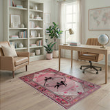 Pink Southwestern Cowboy Horse Silhouette Rug